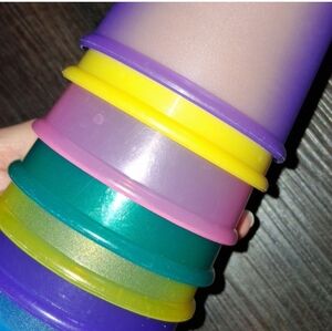 Vibrant Multicolor Vintage 90s Drinkware Set